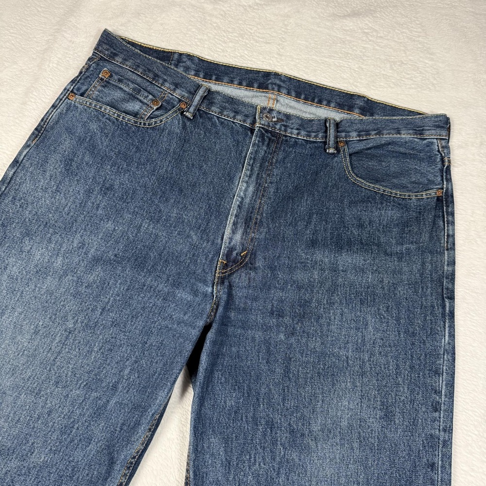 Levis 550 Jeans Mens 42x32 Blue Relaxed Fit Tapered Leg Denim Medium Wash Casual